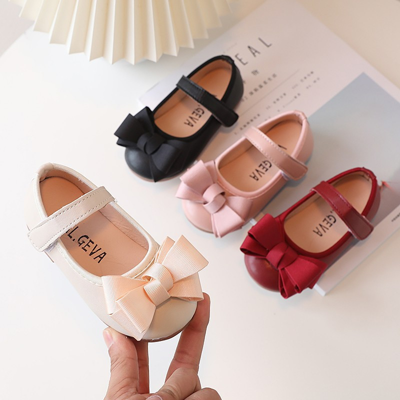 Zapatos Niña Girl Leather Shoes Есенни бебешки обувки за ходене Bow Mary Jane Shoe Flat Bottom Lolita Shoe Детски обувки Рокля за момичета
