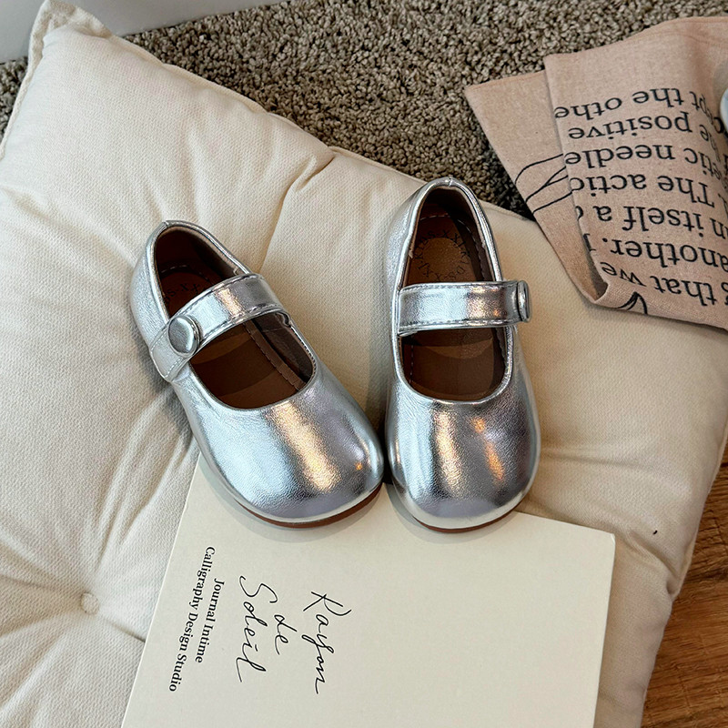 Бебешки обувки за момичета Mary Jane Princess Меки PU кожени балетки Детски модни обувки с кръгли пръсти Ежедневни обувки за малко дете Златни, сребърни, розови