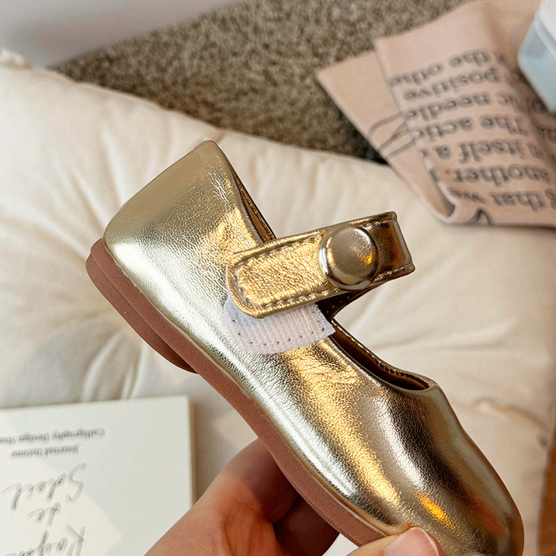 Бебешки обувки за момичета Mary Jane Princess Меки PU кожени балетки Детски модни обувки с кръгли пръсти Ежедневни обувки за малко дете Златни, сребърни, розови