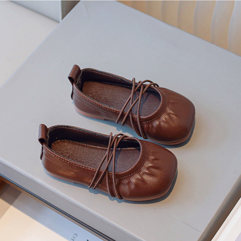 Бебешки обувки за момичета Модни едноцветни ежедневни обувки Mary Janes Меки равни обувки Детски кожени обувки Удобни мокасини с приплъзване за малко дете