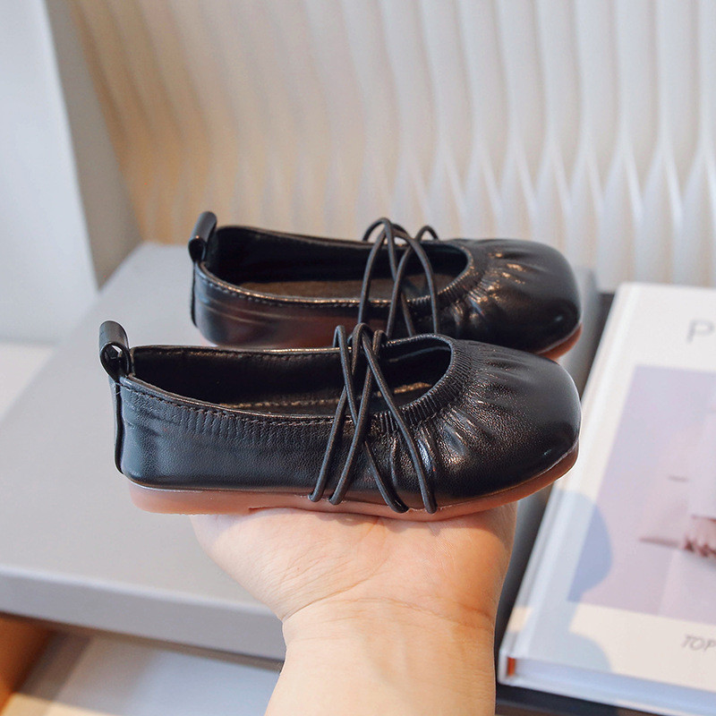 Бебешки обувки за момичета Модни едноцветни ежедневни обувки Mary Janes Меки равни обувки Детски кожени обувки Удобни мокасини с приплъзване за малко дете