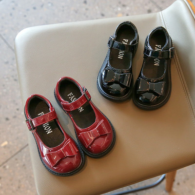 Baywell Primavara Copii Fete Pantofi din piele Toamna Copii Strălucitor Nod Fluture Fund moale Confort Printesa Pantofi 1-9 ani