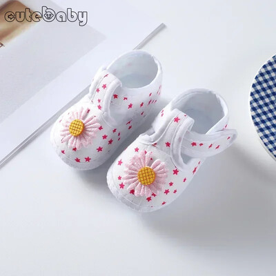 Kislánycipők First Walkers Csipkés virágos újszülött babacipők Princess csecsemő tipegő babacipők fiúknak, lapos, puha előjárók