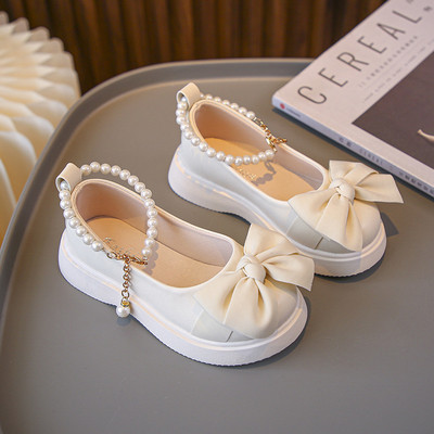 Lány hercegnős cipők Fashion Pearl PU bőr cipők tavaszi új gyerek elegáns lányok Performance cipők belső 15,5-22,1 cm