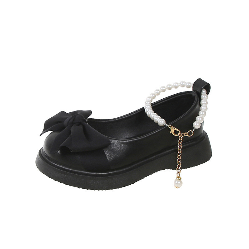 Обувки за принцеси за момичета Модни перлени обувки от PU кожа Пролетни нови детски елегантни обувки за момичета Вътрешни 15,5-22,1 см