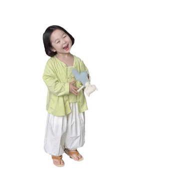 Παιδικά ρούχα Φαρδιά άνετα παντελόνια κατά των κουνουπιών 2024 Καλοκαίρι βαμβακερά μπλουμέρ για αγόρια κορίτσια Μονόχρωμα παντελόνια μόδας