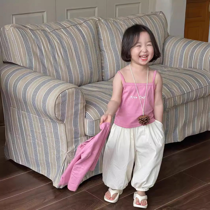 Детски дрехи Свободни удобни панталони против комари Летни памучни панталони 2024 г. Момчета Момичета Едноцветни модни ежедневни панталони