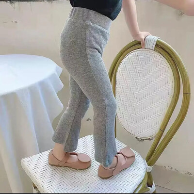 Gyermek nadrágok baba lányoknak tömör szürke fekete, teljesen megfelelő leggings gyerek nadrág tavaszi nyár csizma vágott nadrág gyerek ruhák