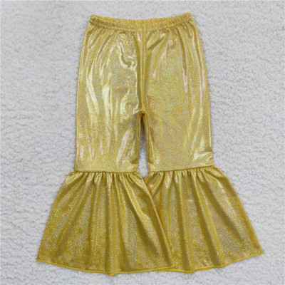 Nagykereskedelem Baba lányok zöld sellő holografikus spandex nadrágok gyerekeknek kisgyermekek csengő alsó nadrág csecsemő puha ruházat