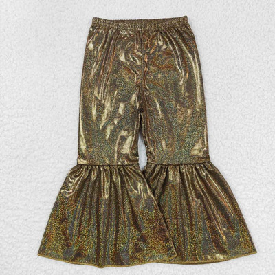 Nagykereskedelem Baba lányok zöld sellő holografikus spandex nadrágok gyerekeknek kisgyermekek csengő alsó nadrág csecsemő puha ruházat
