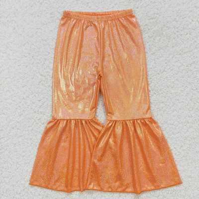 Nagykereskedelem Baba lányok zöld sellő holografikus spandex nadrágok gyerekeknek kisgyermekek csengő alsó nadrág csecsemő puha ruházat
