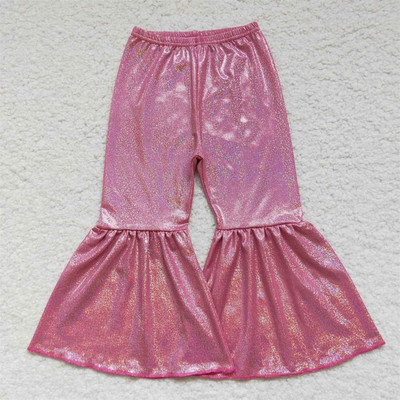 Nagykereskedelem Baba lányok zöld sellő holografikus spandex nadrágok gyerekeknek kisgyermekek csengő alsó nadrág csecsemő puha ruházat