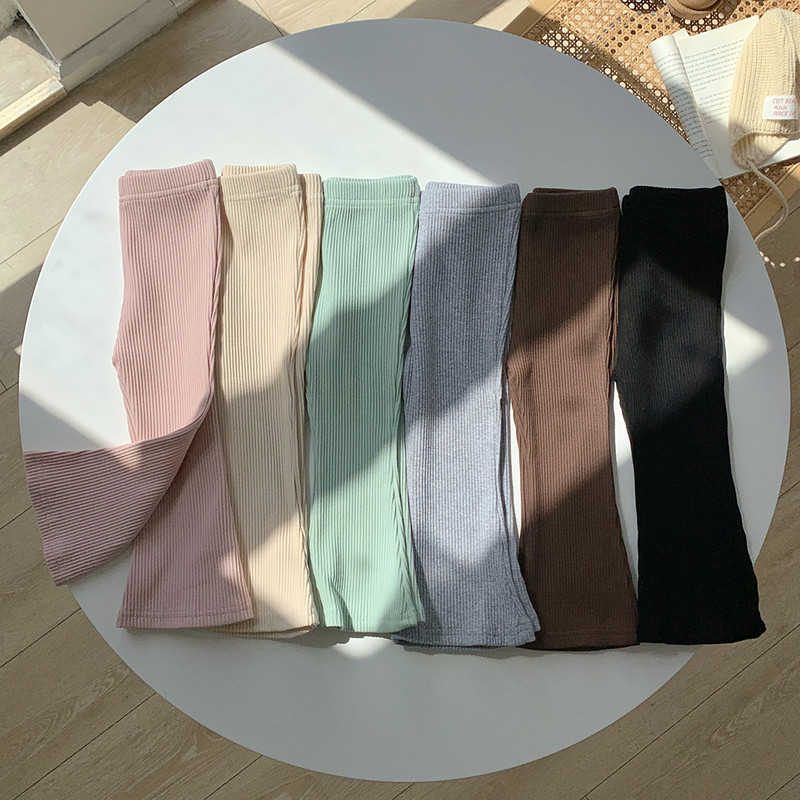 2-8T памучни панталони за момичета, елегантни есенни зимни дрехи за малко дете, есенни зимни дрехи, еластични детски клинове, детски панталони