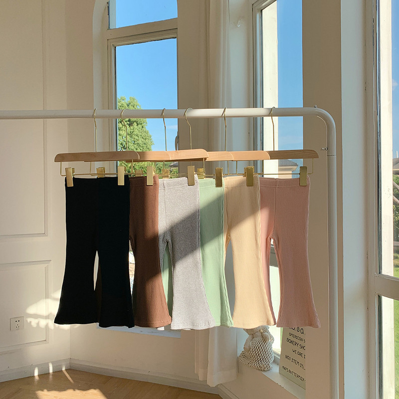 2-8T памучни панталони за момичета, елегантни есенни зимни дрехи за малко дете, есенни зимни дрехи, еластични детски клинове, детски панталони