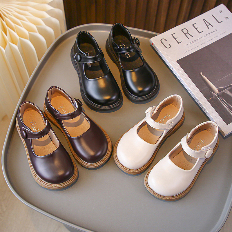 Нови кожени обувки за момичета на принцеса 2023 Пролетни детски цветя Обувки за танци в национален стил Детски обувки за момичета с равни обувки