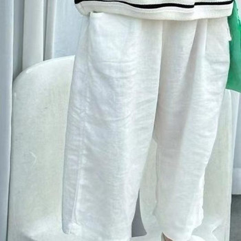 Βρεφικό παντελόνι για κοριτσάκι Βαμβακερό και λινό κομμένο παντελόνι Παιδικό παντελόνι μακρύ παιδικό καλοκαιρινό παντελόνι Βρεφικά ρούχα