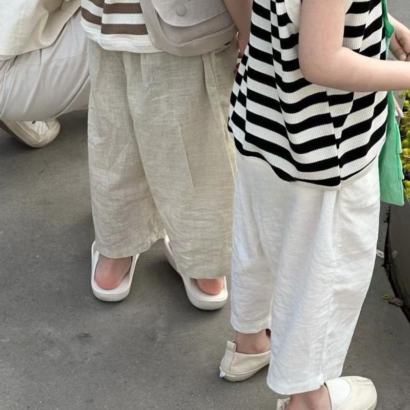 Бебе момче Панталон за момиче Памучни и ленени изрязани панталони Детски панталони Дълъг детски летен панталон Бебешки дрехи за бебета