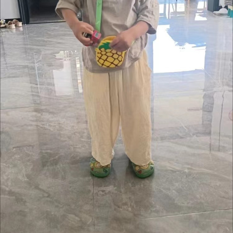 Бебе момче Панталон за момиче Памучни и ленени изрязани панталони Детски панталони Дълъг детски летен панталон Бебешки дрехи за бебета