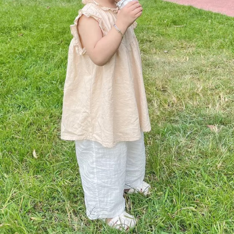 Бебе момче Панталон за момиче Памучни и ленени изрязани панталони Детски панталони Дълъг детски летен панталон Бебешки дрехи за бебета