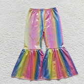 Nagyker Gyermek Gyerek Csecsemő Színes Csengő Alsó Nadrágok Tipegő Tavaszi Őszi Ruházat Kislány Holografikus Spandex nadrágok