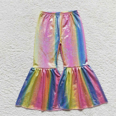 Nagyker Gyermek Gyerek Csecsemő Színes Csengő Alsó Nadrágok Tipegő Tavaszi Őszi Ruházat Kislány Holografikus Spandex nadrágok