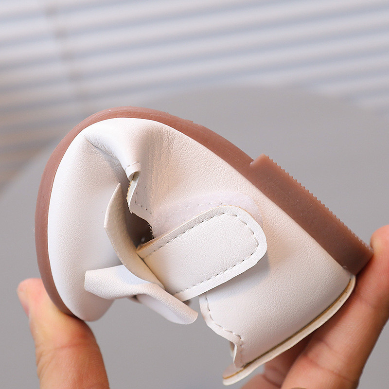 Детски кожени обувки за парти, сватба, детски обувки за принцеса с панделка, неплъзгащи се бебешки момичета, обувки за първи ходилки, прости