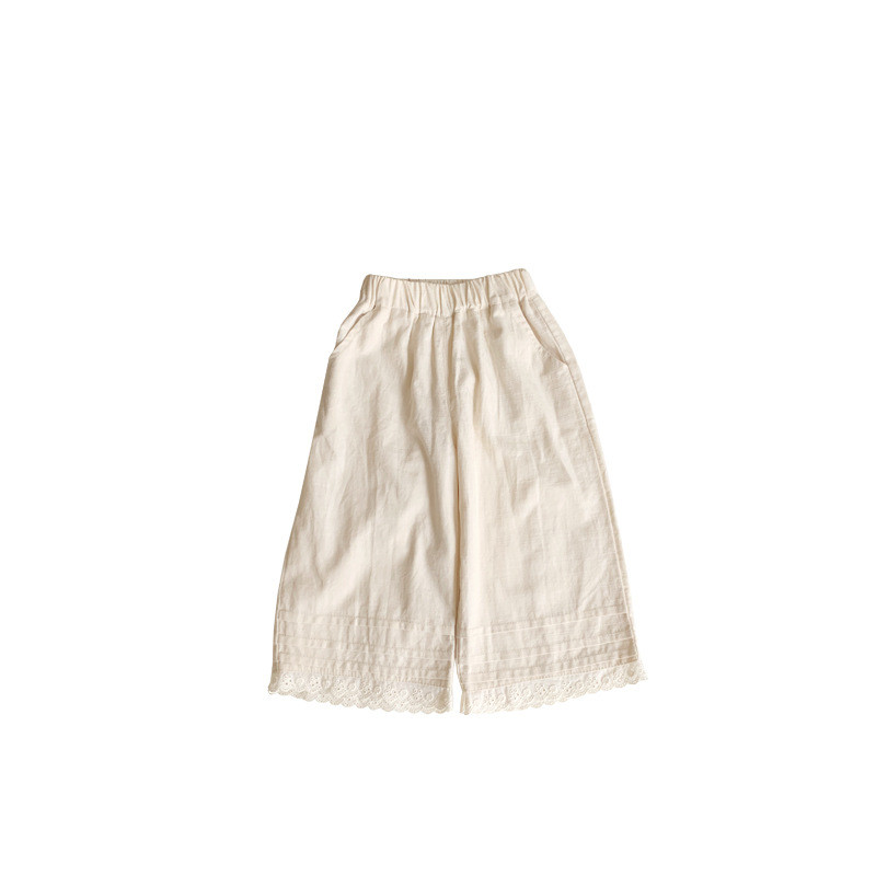 Прости широки панталони за момичета 2024 Лято Нови тънки детски дрехи Ежедневни панталони с широки крачоли Модни универсални панталони против комари