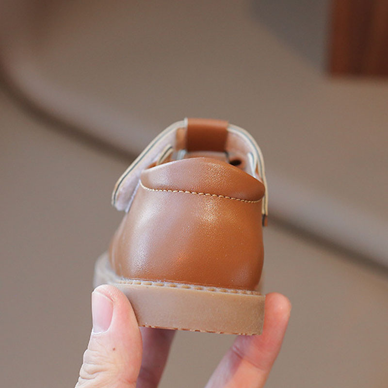 Пролетни есенни кожени обувки за момичета Семпли маркови дизайнерски принцеси Сладки, сладки, меки, удобни, равни детски обувки Детски обувки H03062