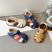 Tipegő Gyerek Csúsztatók Kivájt huzat Orr Unisex Gyerek nyári Cipők Három szín Szabadidő Retro Aranyos Fiú Lány Szandál 21-30