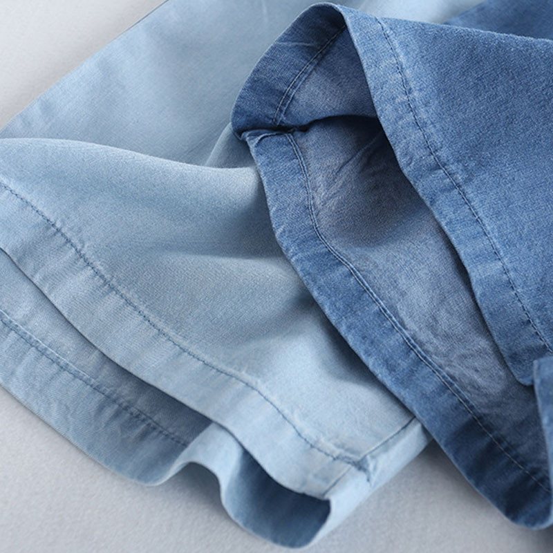 Детски панталони с дължина до прасеца Летни модни бебешки меки памучни дънкови панталони Детски дрехи Спортни панталони за момичета