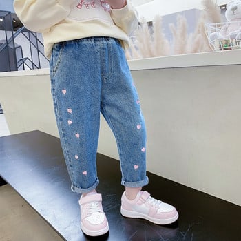 Κοριτσίστικα Παντελόνια Άνοιξη Φθινόπωρο σεζόν 2024 Παιδικά Παντελόνια Ανοιξιάτικο Φόρεμα Baby Jeans Παιδικό κεντημένο ελαστικό παντελόνι