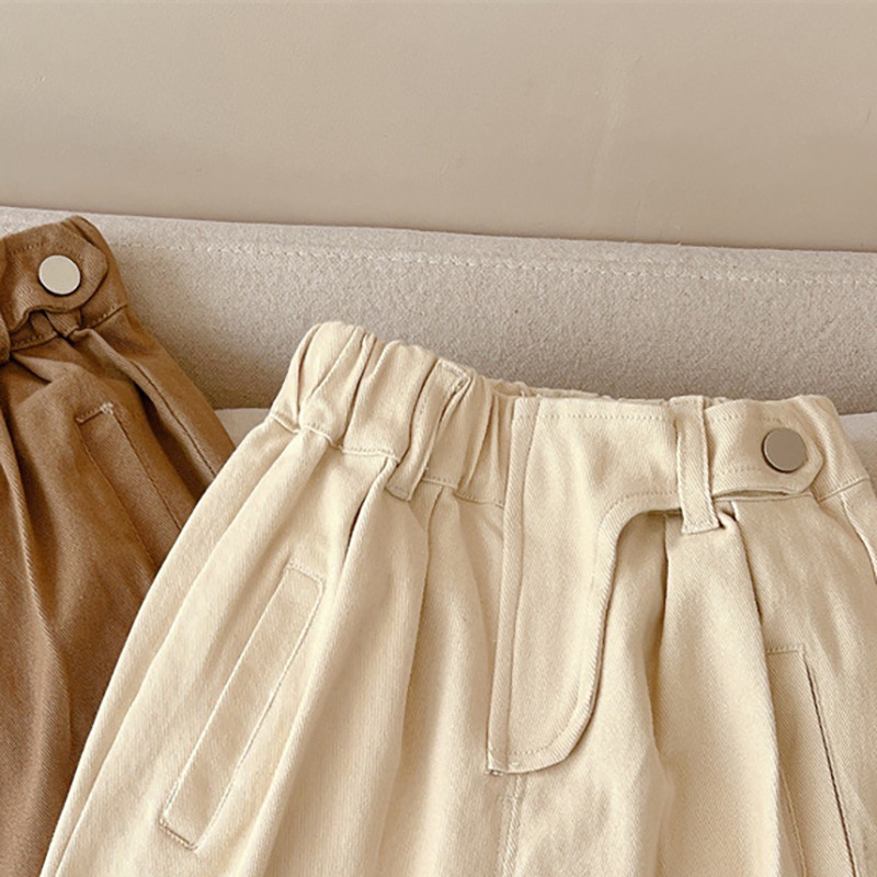 Памучни сглобки 2024 Пролет Есен Нови детски панталони Ежедневни панталони за момчета Дълъг ластик на талията Облекло за малко дете Детски дрехи за 1-10 години