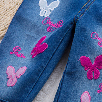 IEENS Βρεφικές φόρμες για κορίτσια Παιδικά παντελόνια τζιν Dungarees Κέντημα παντελόνι πεταλούδα Παιδική φόρμα για βρέφη 0-4 ετών Ρούχα