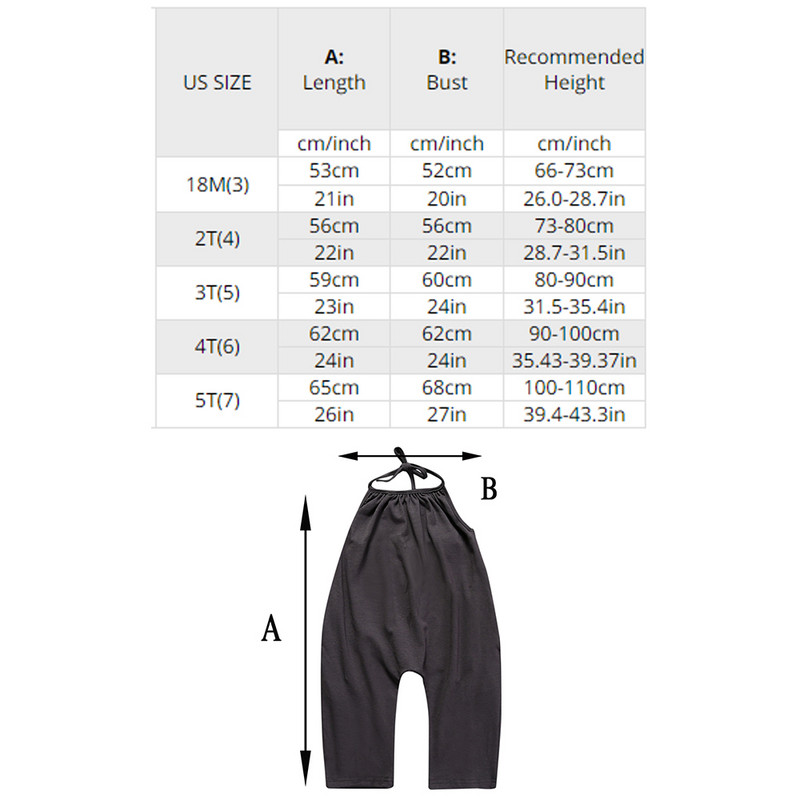 2024 Прохождащи момичета Летен гащеризон Дрехи Детски Бебешки плътни памучни горни дрехи Боди Детски харем Панталони С презрамка на гърба Цели части