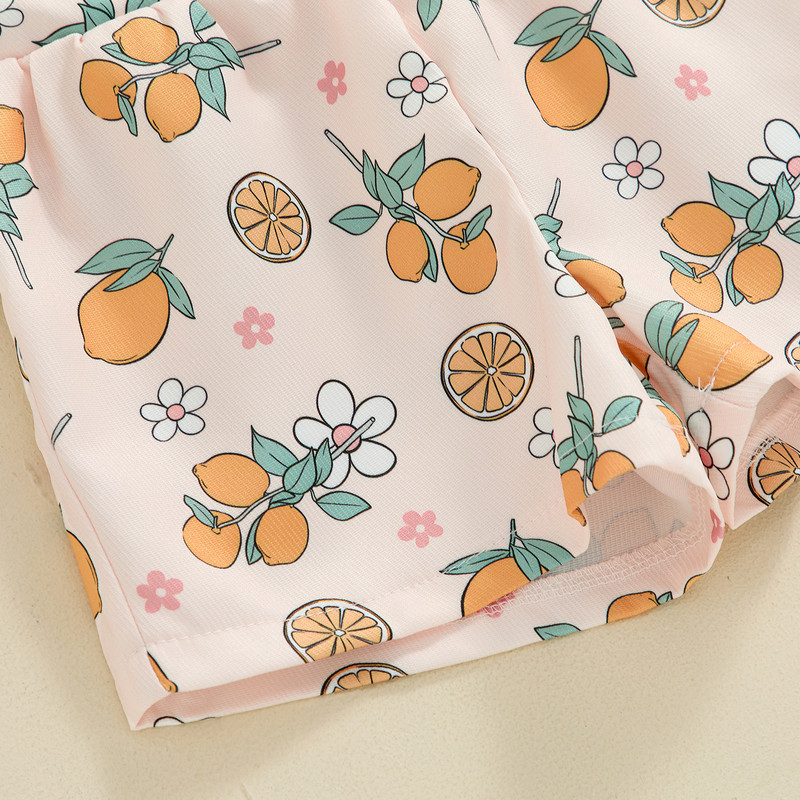 Летни гащеризони за бебета и момичета Прекрасни бодита с щампи на цветя Прекрасни къси гащеризони с летни ръкави без гръб Детски гащеризон