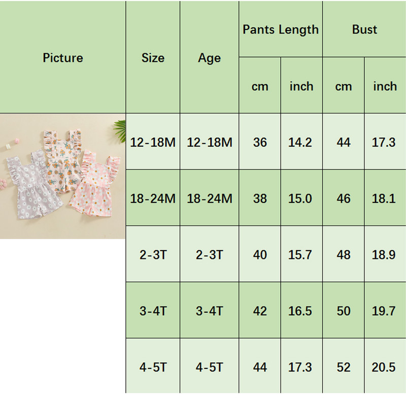 Летни гащеризони за бебета и момичета Прекрасни бодита с щампи на цветя Прекрасни къси гащеризони с летни ръкави без гръб Детски гащеризон