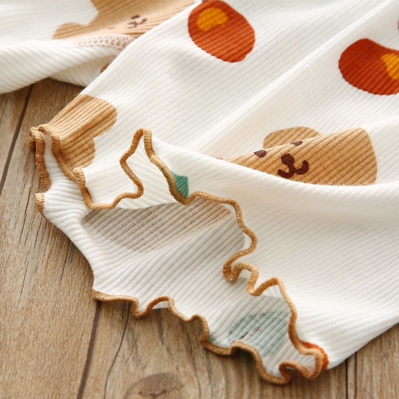 Koreai kislány ruhák nyári gyerekeknek új pizsama szett aranyos cseresznye póló rövid ujjú felsők rövidnadrág 2 DB kisgyermek csecsemő nappali ruha