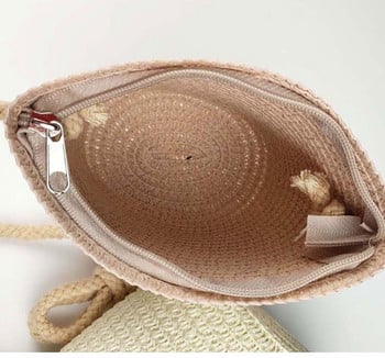 Καλοκαιρινή Παιδική Ψάθινη τσάντα Ψάθινο καπέλο Χαριτωμένη μίνι τσάντα παραλίας Αγόρια και κορίτσια Τσάντες ώμου χιαστί Μικρά καπέλα ηλίου Παιδική τσάντα με κέρμα