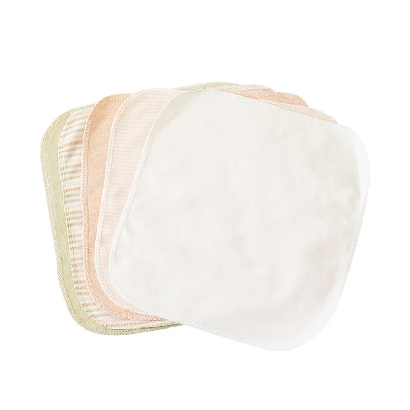 1 комплект от 5 бебешки неразпечатани органични цветни памучни малки квадратни кърпи бебешко лице за избърсване на носа за изтриване на носна кърпичка бебешка памучна кърпа за лигавене