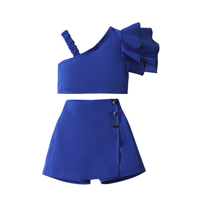 Pudcoco Kids Baby Girls rövidnadrág szett, Aszimmetrikus Ujjatlan Mellény Shorts Nyári 2 részes Solid Outfit 18M-6T