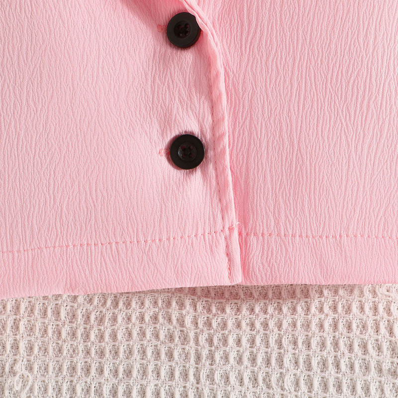 1-6Yrs Деца Момичета Блейзър Дрехи Екипи Без Ръкави Клеш Панталони С Панталони 2бр. Летни Детски Дрехи Костюми