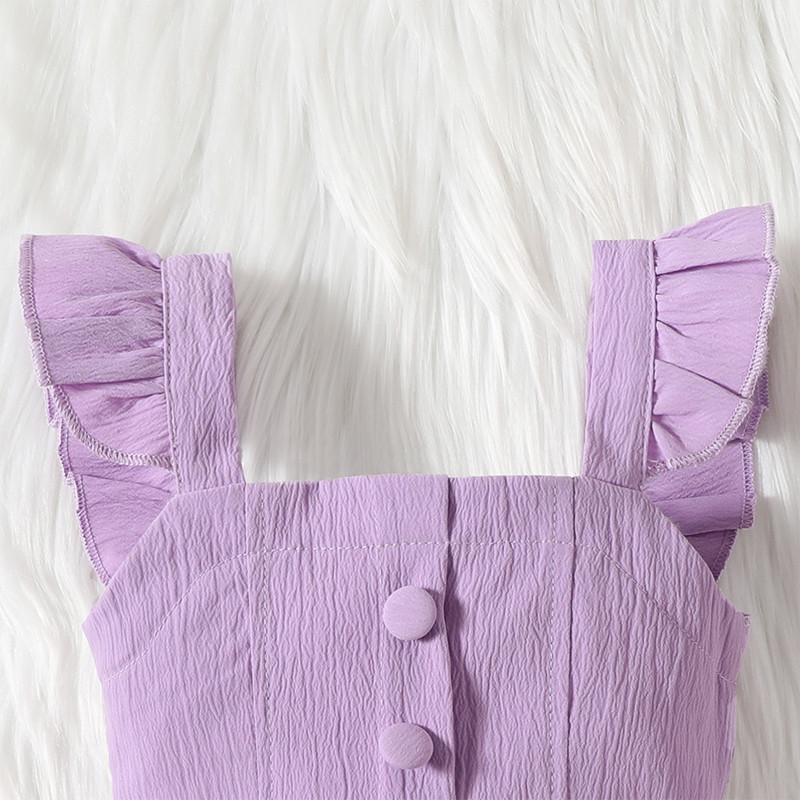 Listenwind Комплект за малки момичета 2 бр. Летни екипи с волани Потници без ръкави и комплект поли с колан Бебешки дрехи за 1-6 години