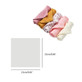 5 τμχ Βρεφική βαμβακερή τετράγωνη πετσέτα βρεφικής πετσέτας χεριών προσώπου μαντήλι μουσελίνας τροφοδοσίας σαλιάρα πανί ρέψιμο πετσέτα σάλιου δώρα