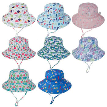 Лятна бебешка шапка за слънце Бебешка шапка за слънце за момичета и момчета Покривало за уши на открито Анти UV Детски плажни шапки Капачка с кофа 0-8 години