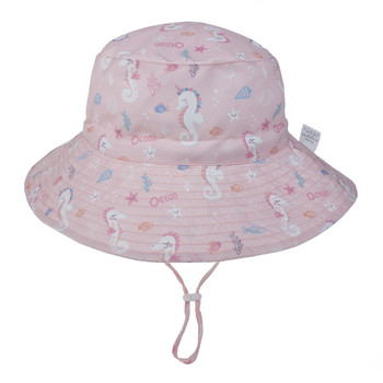 Лятна бебешка шапка за слънце Бебешка шапка за слънце за момичета и момчета Покривало за уши на открито Анти UV Детски плажни шапки Капачка с кофа 0-8 години