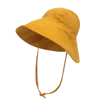 Baby Sun Hat Summer Boys Girls Bocket Καπέλο Παιδικά βαμβακερά UV Καπέλα ταξιδιού Παιδικά μεγάλα γείσα υπαίθρια καπέλα παραλίας Μόδα Casual Panama Cap