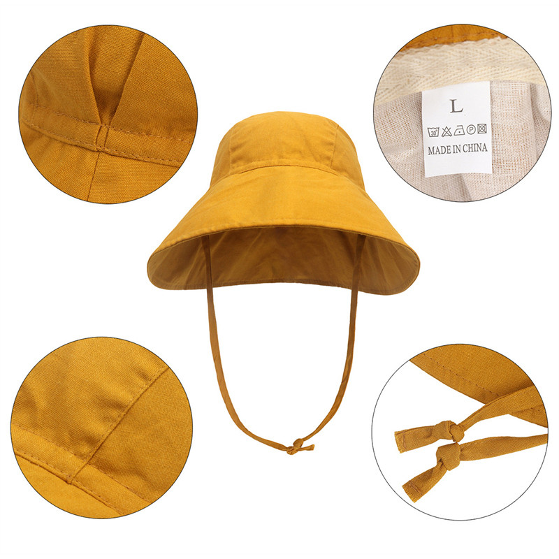 Baby SunHat Summer Boys Girls Bucket Hat Детски памучни UV шапки за пътуване Детски плажни шапки с голяма периферия на открито Модна ежедневна панама шапка