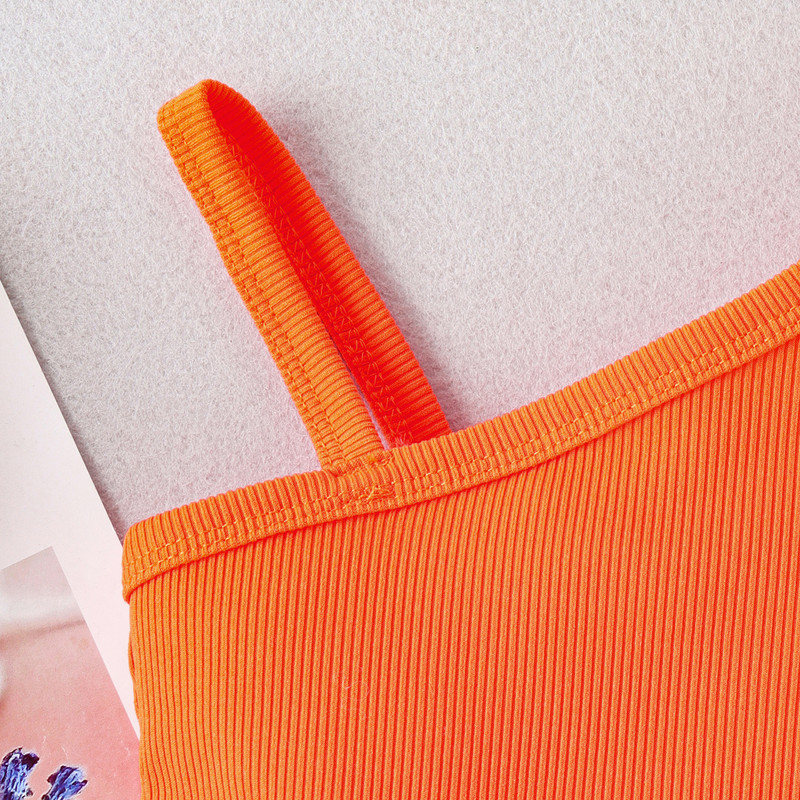 Летен детски комплект дрехи за момичета Корейска мода Диагонална презрамка Памук Бебешко горнище+Дънкова пола Бутикови тоалети за малки деца BC098