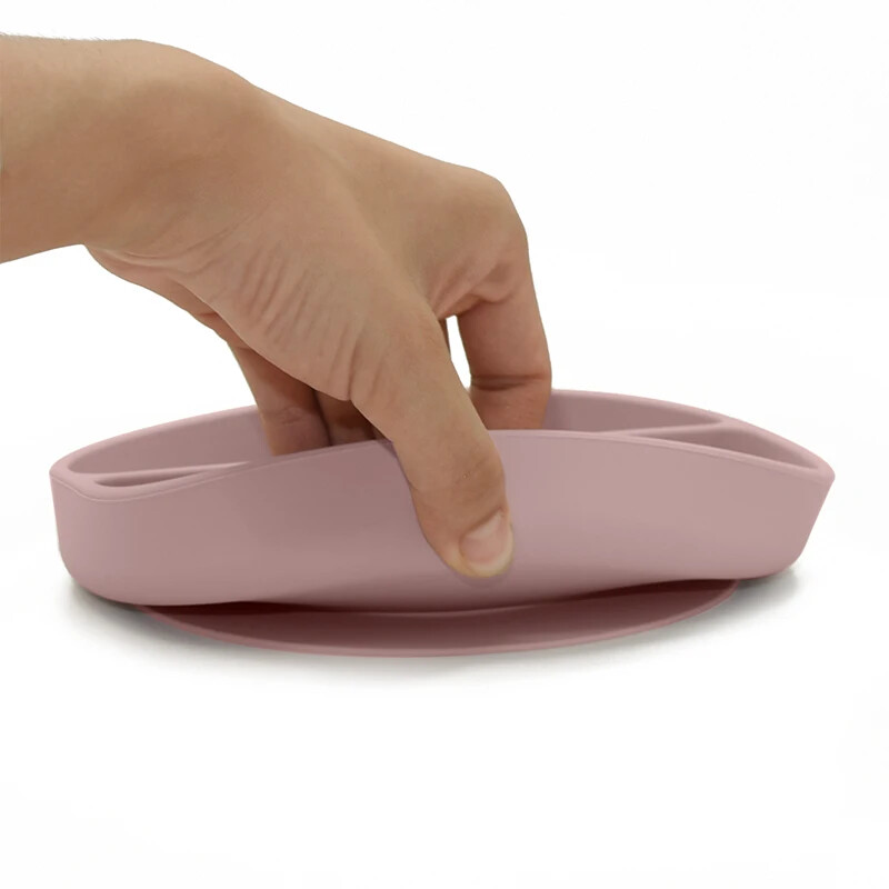 Детска чиния за хранене с противоплъзгаща храна, без BPA. Бебешка силиконова смукателна плоча