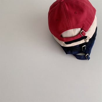 Лятна бебешка бейзболна шапка, бродерия с букви, детска шапка с остри ръбове за момче, момиче, едноцветни детски регулируеми слънчеви шапки Gorras 아기모자